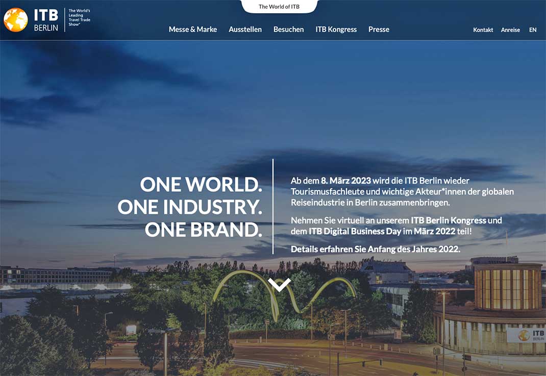 Die ITB in Berlin findet nur virtuell statt