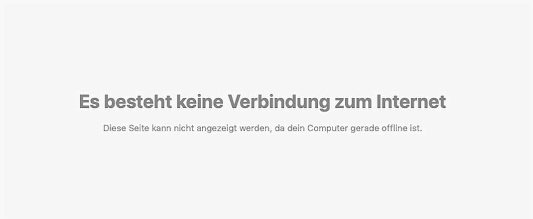 Fehlende Internetverbindung