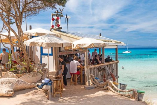 Das Chiringuito in der Cala Saona auf Formentera