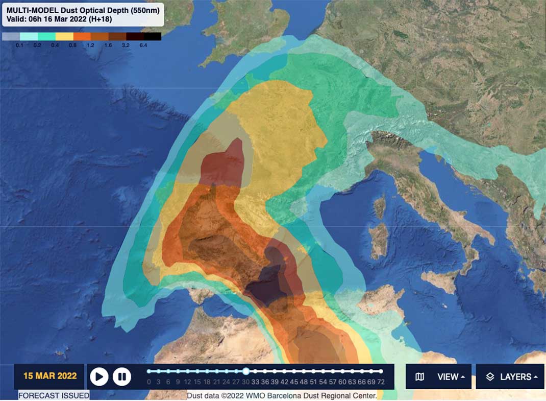Sahara-Staub wird nach Europa geweht