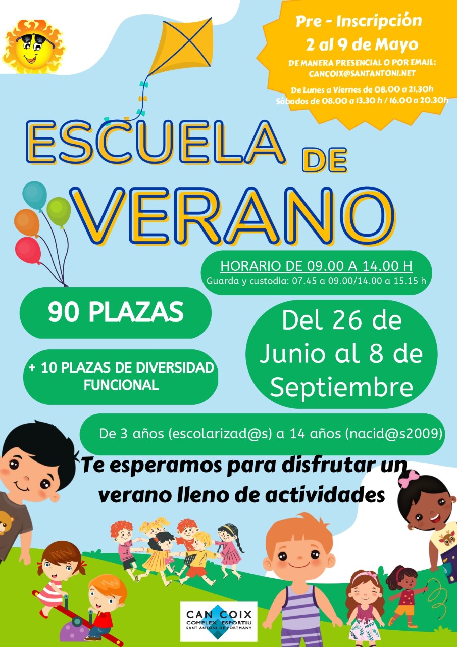 Escuela de Verano Can Coix 2023Plakat Rathaus Sant Antoni